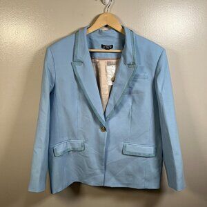 J. Crew Vivienne Blazer Jacket Size 18 Blue Italian Stretch Merino Wool Career
